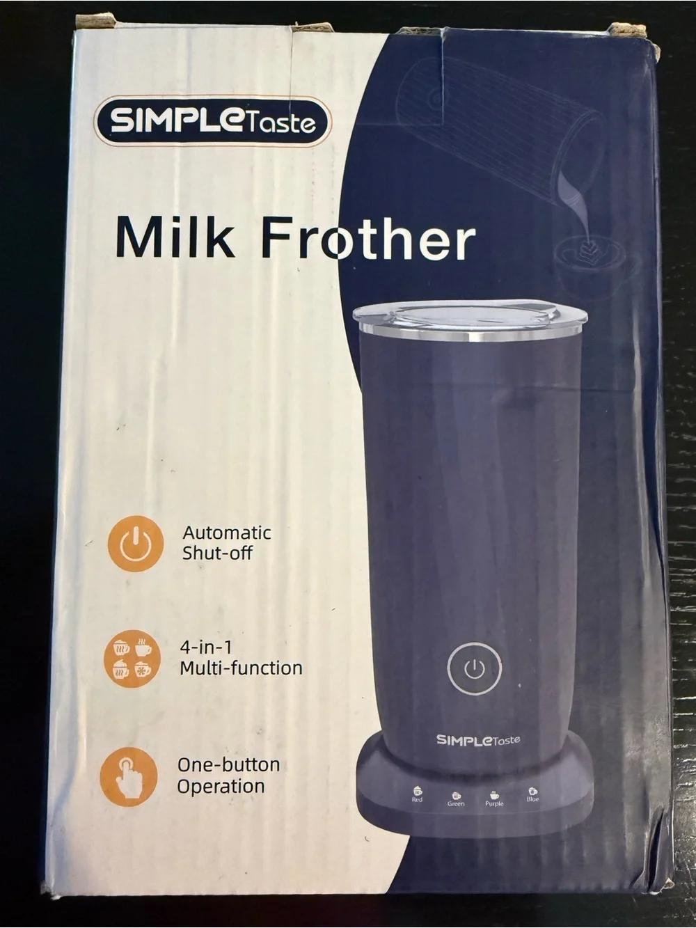 Simple Electric Milk Frother Lid with Yellow Warning Label